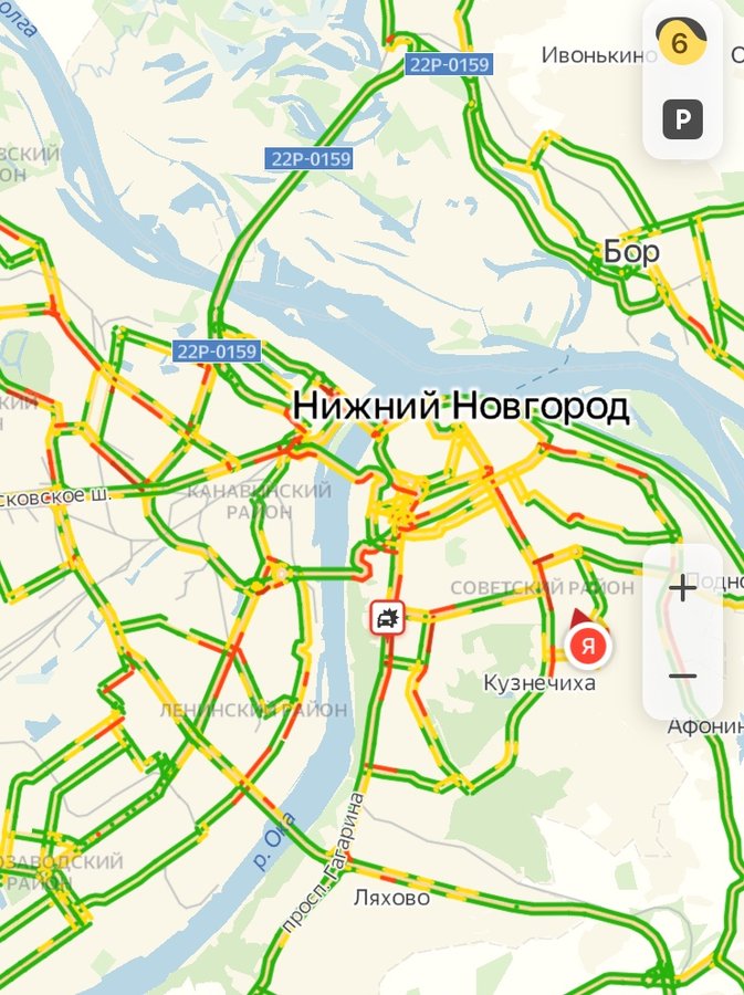 Карта пробок нижний новгород бор